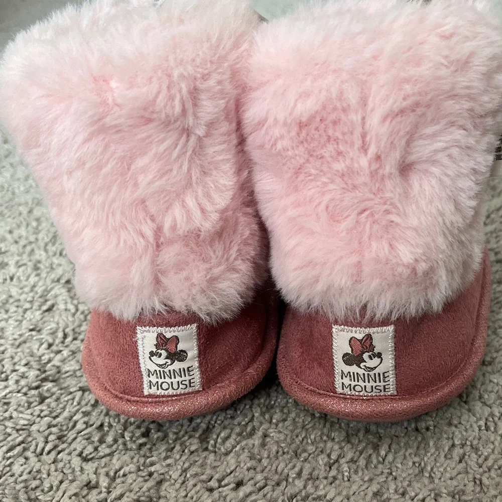 Disney Pink Minnie Mouse Kids Slippers